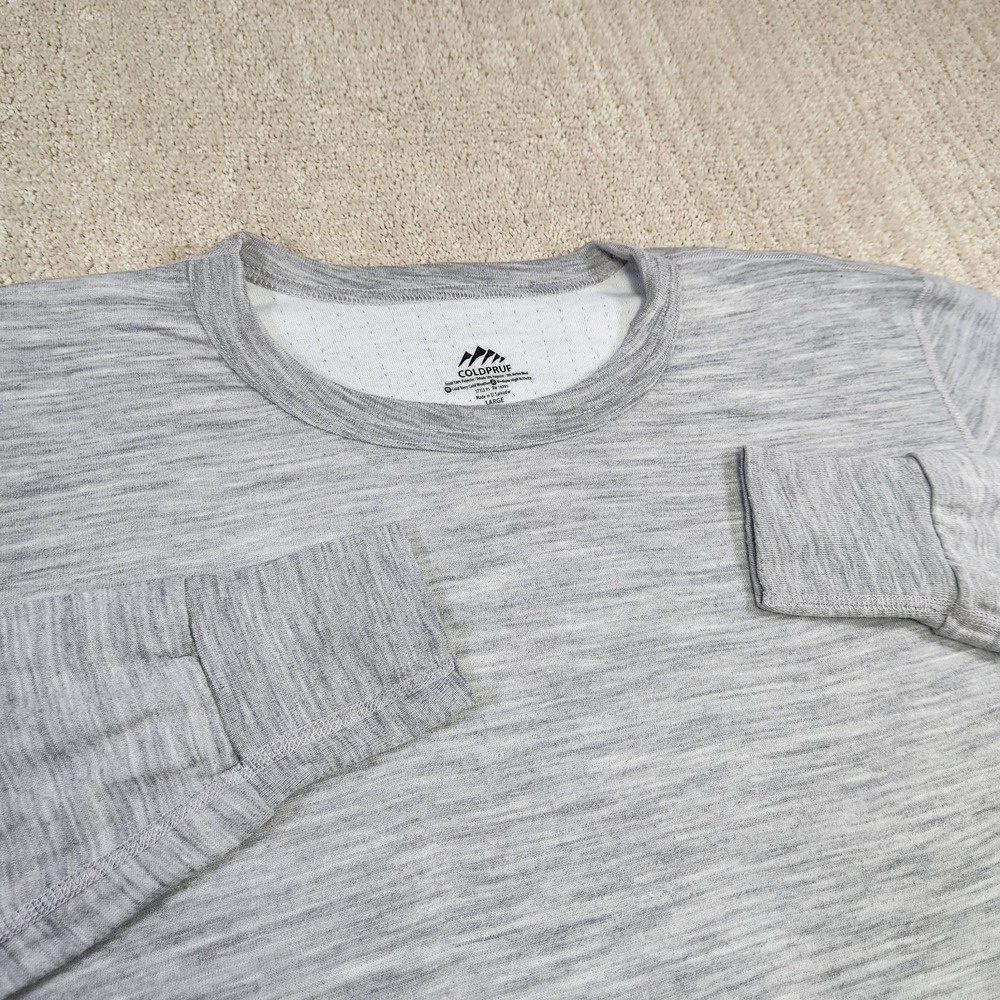 Coldpruf Thermal Shirt Men Large Merino Wool Blend Double Face Cold Weather Gray